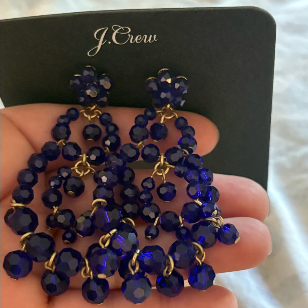 J. Crew Blue Chandelier Earrings with Cascading Design